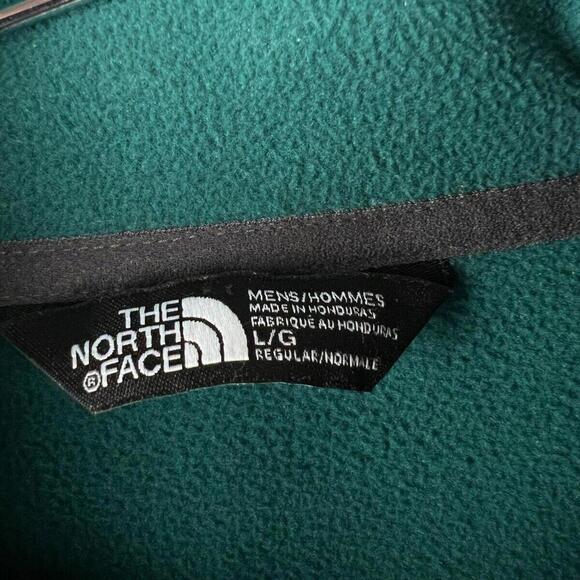 The North Face 1/4 zip Pullover Sweater Mens L Green Tag Gray  Fleece Jacket - Picture 4 of 6